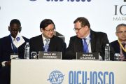 IOSCO Board Chair, Jean-Paul Servais, and IOSCO MMoU Monitoring Group Chair, Takashi Nagaoka, Lisbon, 2022